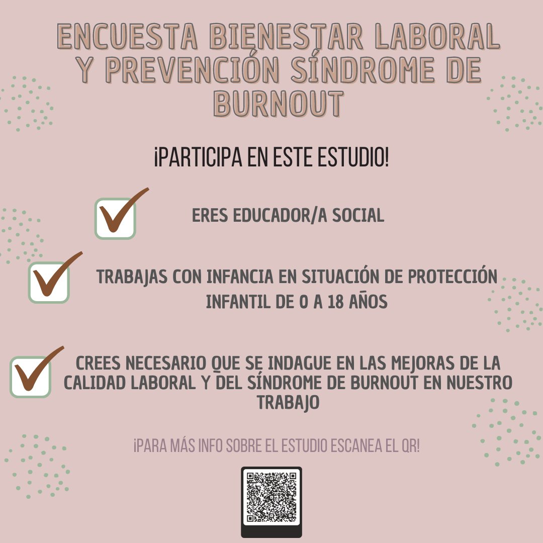 alisonce94's tweet photo. ¡Hoy lanzo el cuestionario de mi tesis doctoral sobre #educaciónsocial, #bienestarlaboral y #síndromedeburnout.  
El cuestionario dura 15'⏱️ y es anónimo! 
Es recomendable contestarlo con PC💻
🔗ENLACE: https://t.co/ZKqoxvrwyf

¿ME AYUDAS CON LA DIFUSIÓN? 🚀 https://t.co/2IRLftpFVC