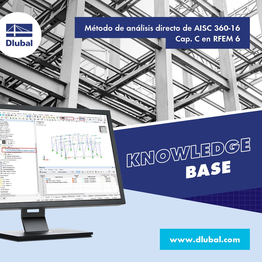 dlubal_es's tweet image. Artículo técnico: Método de análisis directo de AISC 360-16 Cap. C en RFEM 6
dlubal.com/es/soporte-y-f…
#EstructurasDeAcero #AISC #AISC360 #Dlubal #DlubalSoftware #RFEM #RSTAB