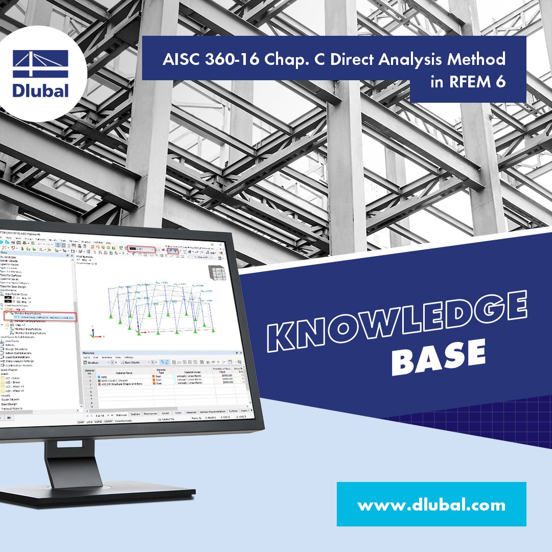 dlubal_en's tweet image. Technical Article: AISC 360-16 Chap. C Direct Analysis Method in RFEM 6
dlubal.com/en-US/support-…
#SteelStructures #AISC #AISC360 #Dlubal #DlubalSoftware #RFEM #RSTAB