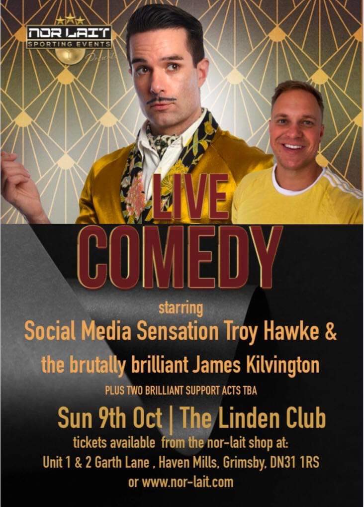 NorLaitEvents's tweet photo. An absolutely huge name is coming to @LindenclubLHC💪

A man who you may have seen rubbing shoulders with the @ManCity players over summer but he’s all yours on October 9th🤝

Troy Hawke will be joined by James Kilvington on the night🤌

Tickets- https://t.co/jPZiEuZ0vW👊 https://t.co/qJUDyJRlCz