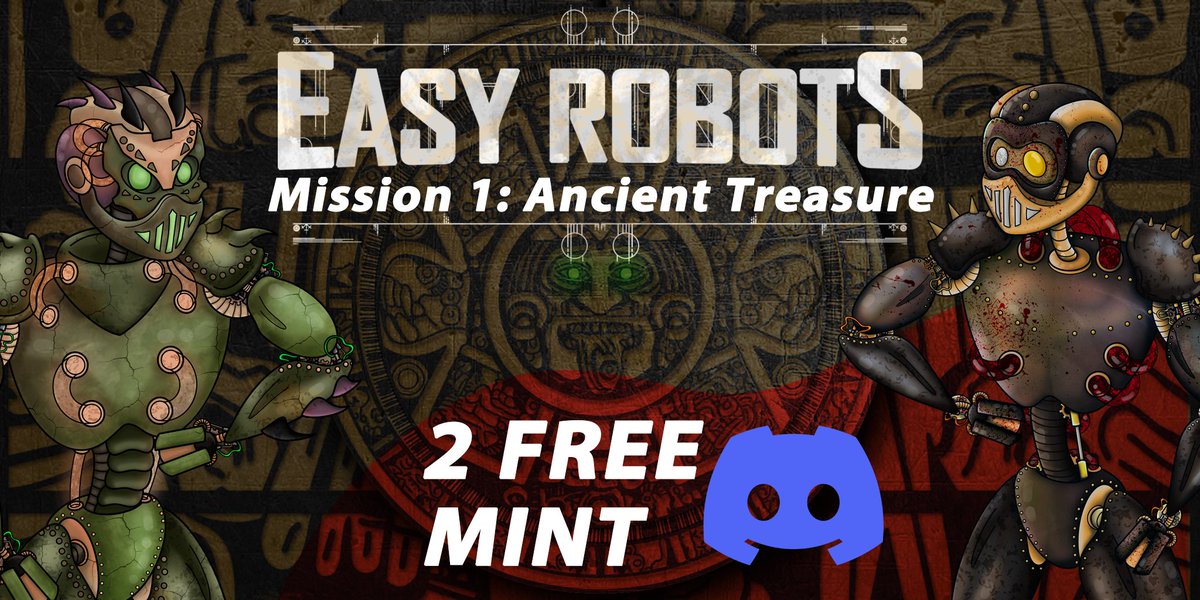 EasyRobotsNFT's tweet photo. 🤖Bip Bop! The Bots have a Mission for you!👀

🏆#Kadena Join us on discord for a chance to win 2 FREE MINTS! 

Solve the ancient riddle to be the first Explorer to open the Treasure door and win a free mint!! 💎

More info on Discord https://t.co/Tj2KnQL1uR
#KDA $KDA #KadenaNFT https://t.co/ufrxvGesxI
