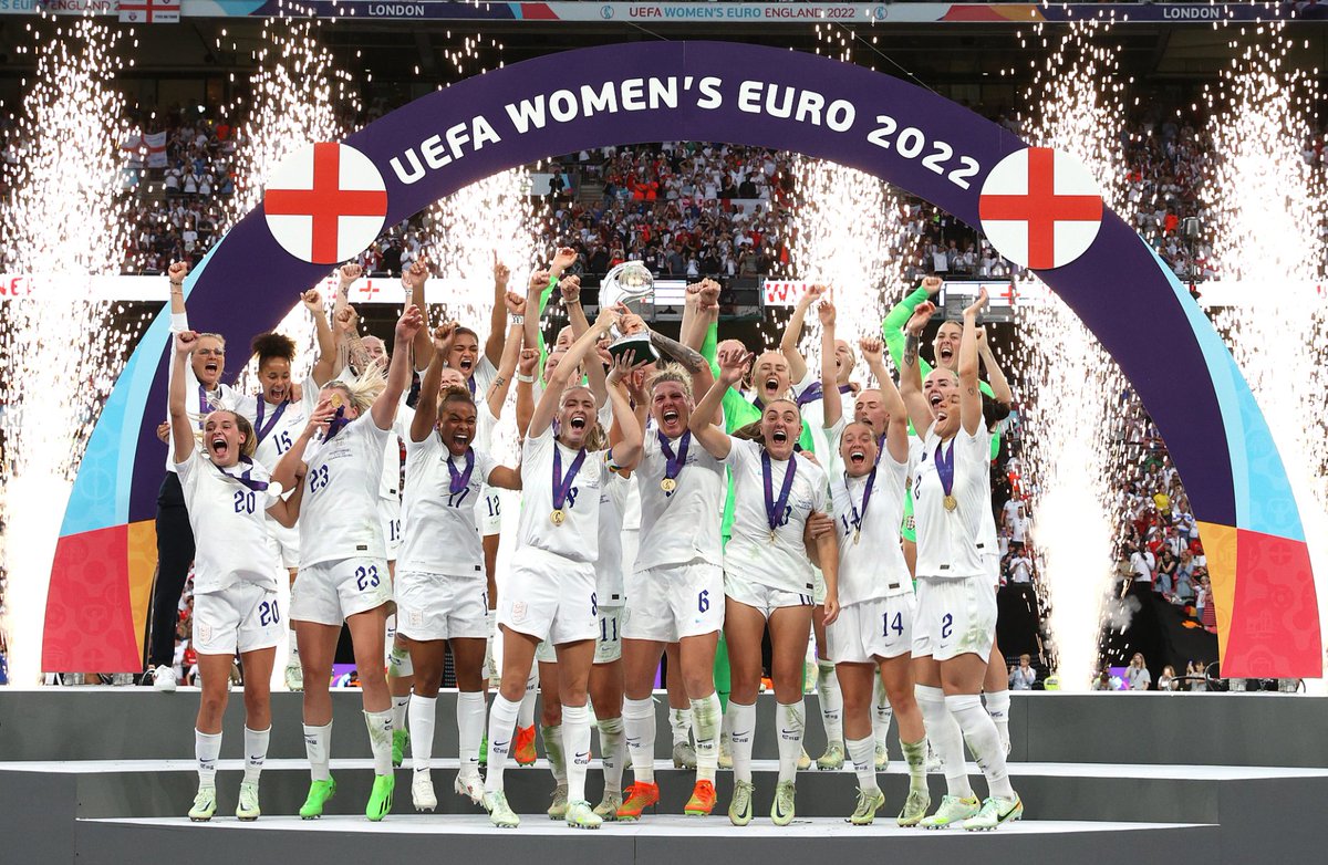 Well it only took 56yrs but....It Came Home!!!
Go on you Lionesses!!! ⚽️🏆🦁🦁🦁
Dream, Believe, Achieve....Don't ever let anybody tell you that you can't or shouldn't.
Super proud 🥰🥲

#Lionesses #LionessesBringItHome #WEURO22 #ItCameHome #Football #HerGameToo