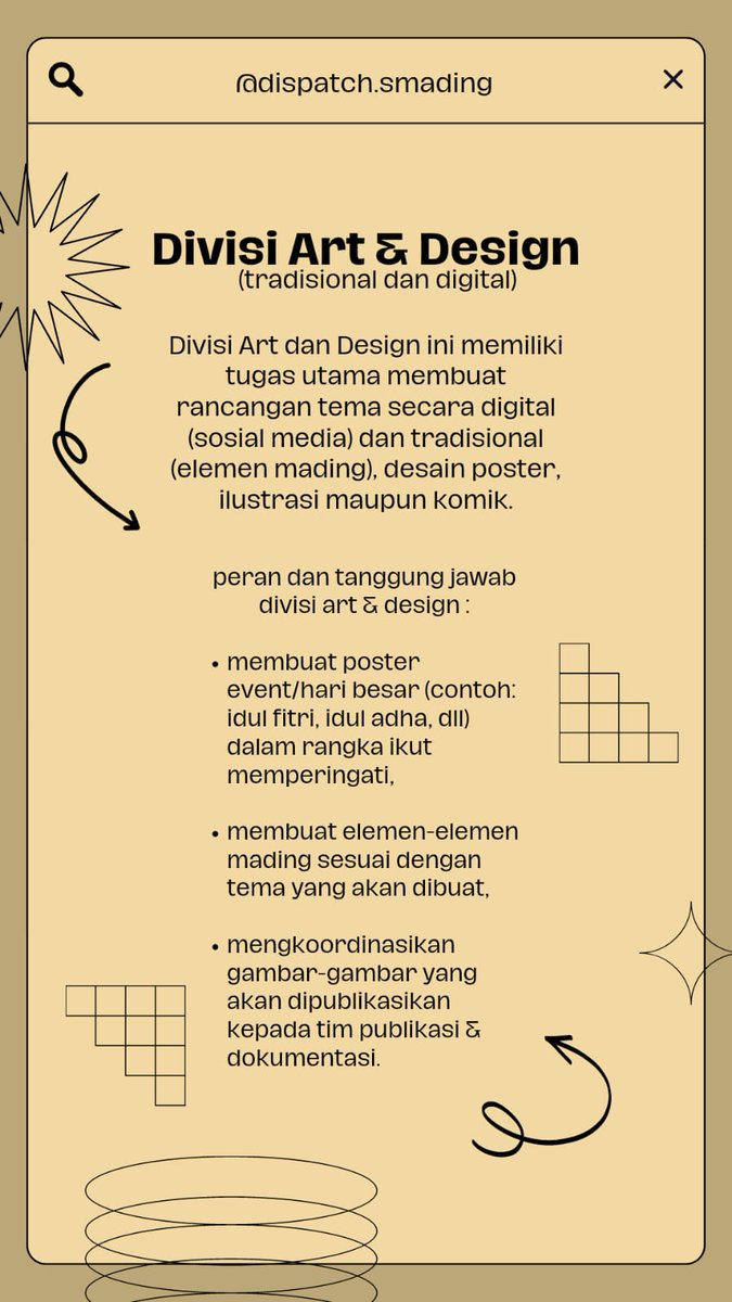 dispatchsmading's tweet photo. Materi Bidang!
Semua karya divisi Jurnalistik, Art, &amp; Author akan di upload di Media Sosial Smading, ya! Jangan malu untuk memperlihatkan karya kalian semua especially karya murid-murid Smega! Minma tunggu ya kreativitas kalian^^

-💌 https://t.co/7AEiQ9Mkqz