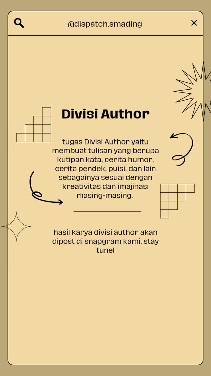 dispatchsmading's tweet photo. Materi Bidang!
Semua karya divisi Jurnalistik, Art, &amp; Author akan di upload di Media Sosial Smading, ya! Jangan malu untuk memperlihatkan karya kalian semua especially karya murid-murid Smega! Minma tunggu ya kreativitas kalian^^

-💌 https://t.co/7AEiQ9Mkqz