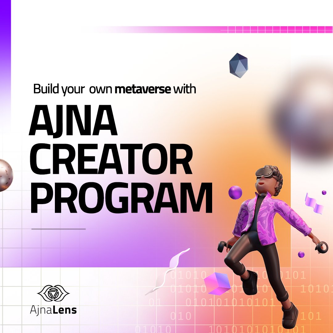 ajnalens's tweet photo. We are just a few days away from our first batch of the #AjnacreatorProgram. #AjnaCreator program is India's first industry-certified #Metaverselearning & creation program that provides #handsonlearning of all the key components of a #metaverse like #NFT, #Blockchain, etc. https://t.co/KqjxnrV12c
