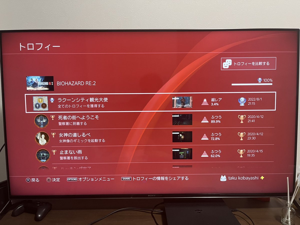 TomatoTeku's tweet photo. 感謝のトロコン🏆
#バイオハザードre2 https://t.co/Secy7EZ1jw