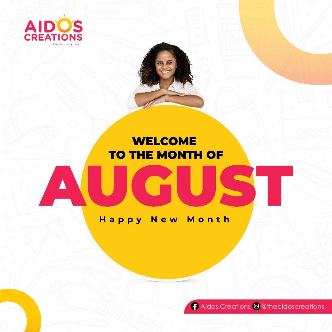 AidosCreations's tweet photo. It's August!
Happy new month friends.
Welcome to the eighth month of the year!
#AIDOSCREATIONS #LIGHTS #ABUJAMEDIACOMPANY #ILLUSTRATION #BRANDING #DIGITALMARKETING #GRAPHICS #SOCIALMEDIA #PHOTOGRAPHY #VIDEOGRAPHY #CREATIVITYATITSPEAK #MARKETING #SMM #WEBSITEDEVELOPMENT https://t.co/soaRd0Kczb