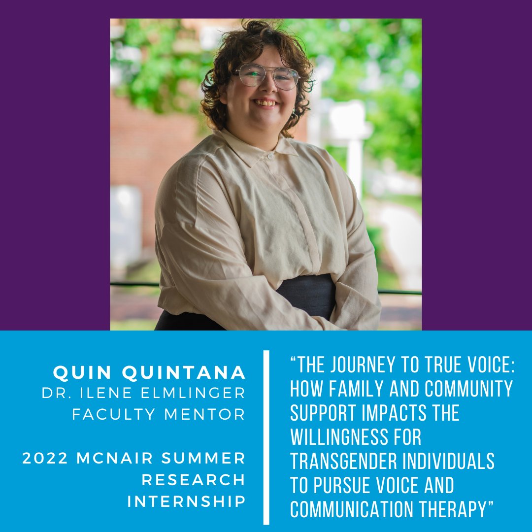TSUMcNair's tweet photo. Our next McNair Scholar participating in the Summer Research Internship is Quin Quintana, a senior majoring in communication disorders and working with Dr. Ilene Elmlinger. #mcnair #trumanstate #communicationdisorders #trioworks #iammcnair #research #gradschool #distinctbydesign https://t.co/pgrZQUqDKJ