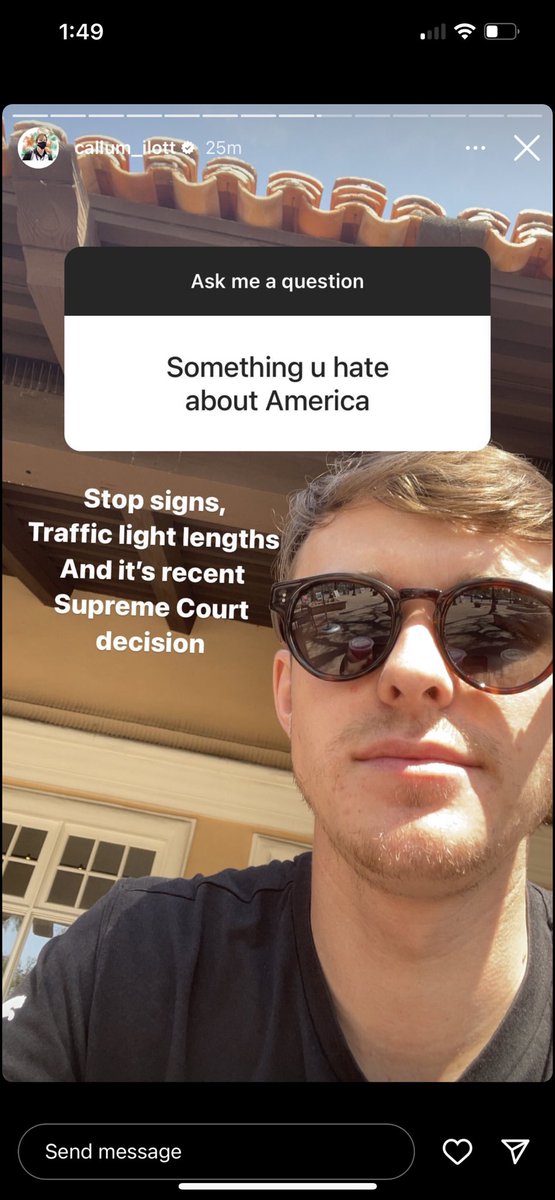 Virginia_Bruno_'s tweet photo. Ok love that he mentioned the Supreme Court decision… but how did I not notice stop signs wern’t a thing in the UK??🤯 https://t.co/BTQ9FIHfk5