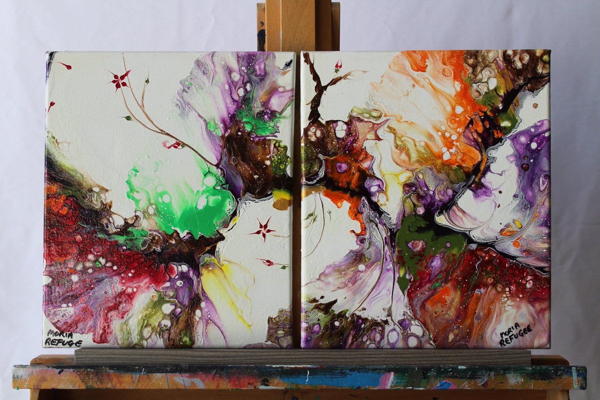 HopeProjectArt's tweet photo. Dutch pour style at its finest, showing the ever flowing technique between two canvasses. 

#dutchpour #fluidart #acrylicpouring #fluidpainting #art #fluidartwork #fluidartist #acrylicpour #acrylicart #pouringpainting #abstractpainting #pouringpaint #dutchpouring #painting https://t.co/Zq47g5OmFj