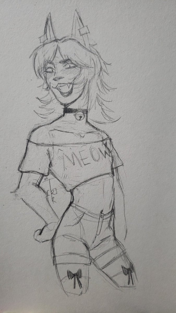 TheRedactedRat's tweet photo. Ive been drawing alot of men with mullets.. so i thought what if...Women with wolf cut? 
Specifically @toastyclaws in a wolf cut--
#Clawrt https://t.co/C3IpxwArIa