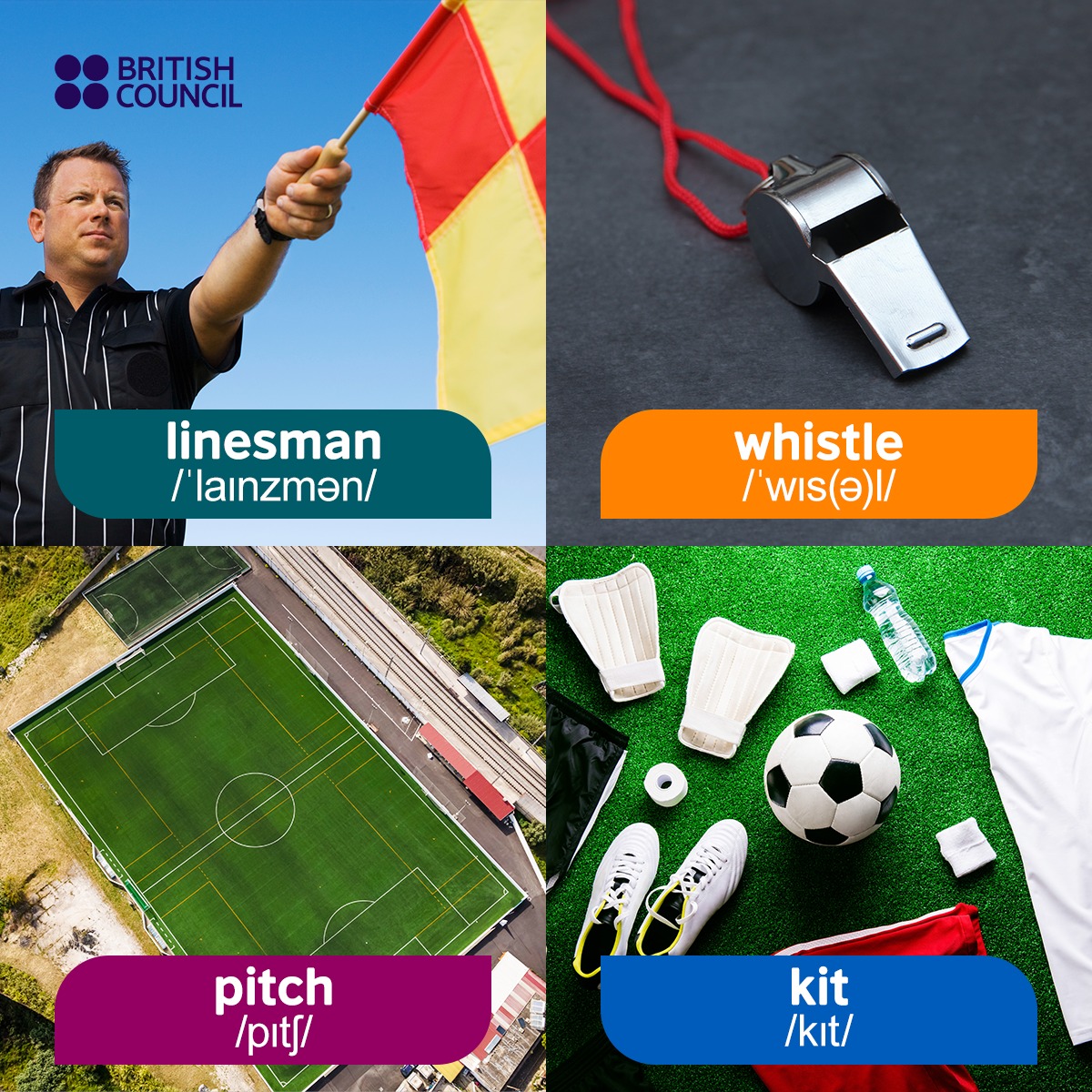 LearnEnglish_BC's tweet photo. 🏆Well done to England's Women's football team for winning the #EuroWomen2022 competition! How good is your vocabulary for talking about football? Test yourself and learn some useful new words here: https://t.co/ShNj50DwW1
#LearnEnglish #vocabulary #football https://t.co/xPb4M2rLlK