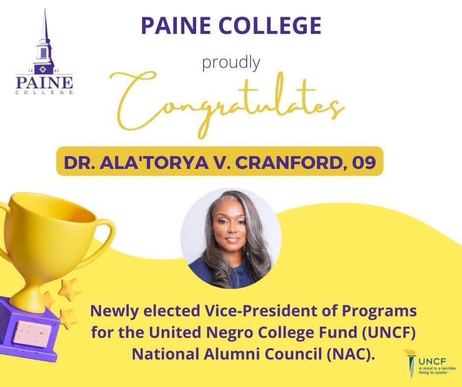 AVCranford's tweet photo. #Honored Oh College of our heart’s desire… 💜🦁 #UNCF #NAC #UNCFNAC #PC1X thanks @PaineCollege82 https://t.co/UObP4AcqIv