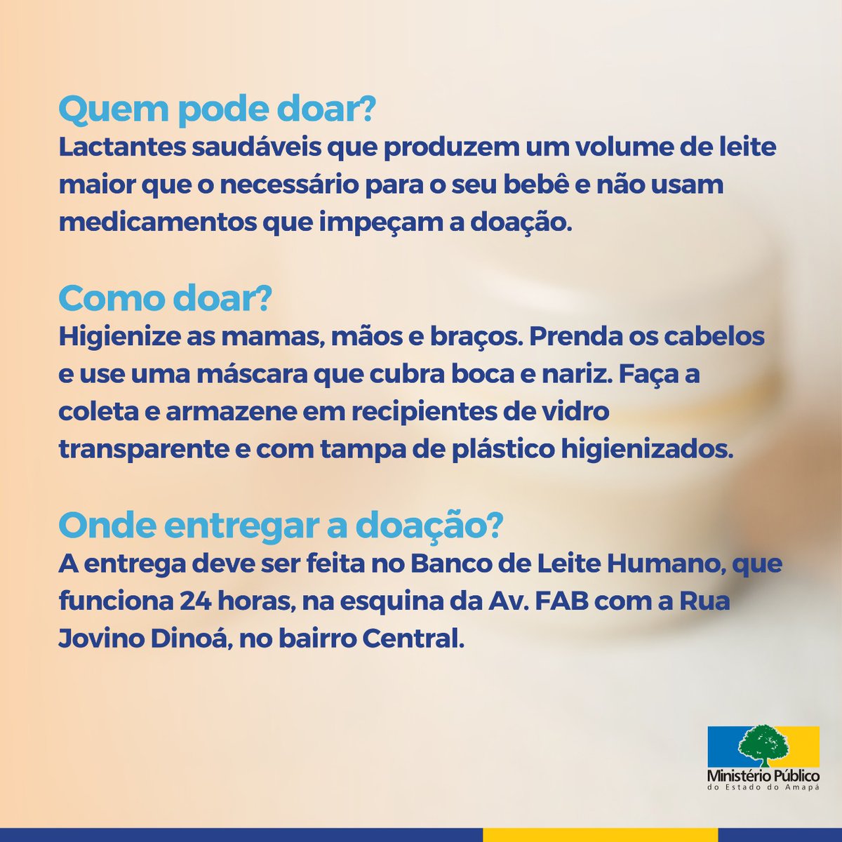 MP_AP's tweet photo. O leite materno é considerado pela Organização Mundial da Saúde (OMS) o alimento de ouro para os bebês, portanto, doar leite materno é compartilhar vida 🤍
Veja as informações necessárias para a doação.
#doeleitematerno🍼 #mpap #amapá https://t.co/25LjzlB6tg