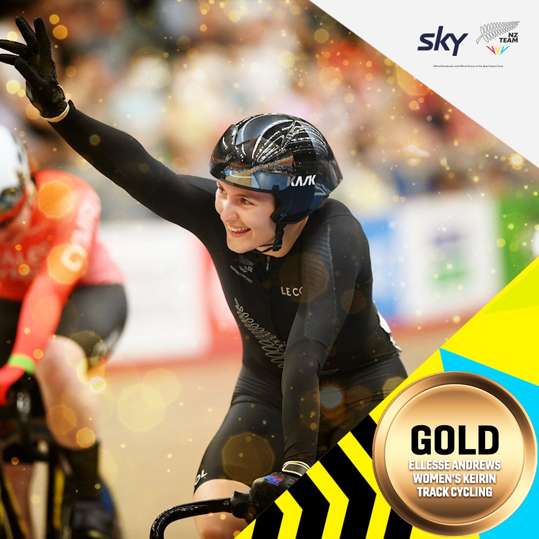 skysportnz's tweet photo. 🥇 ANOTHER GOLD! Congratulations to Ellesse Andrews - GOLD medal winner in the Women's Keirin 🚴 at the Birmingham 2022 Commonwealth Games! That’s @thenzteam’s 2️⃣1️⃣st medal at #Birmingham2022! #SeeYourPossible
🇳🇿 Medal count: 21
🥇11
🥈6
🥉4 https://t.co/RqRMg4WjbM