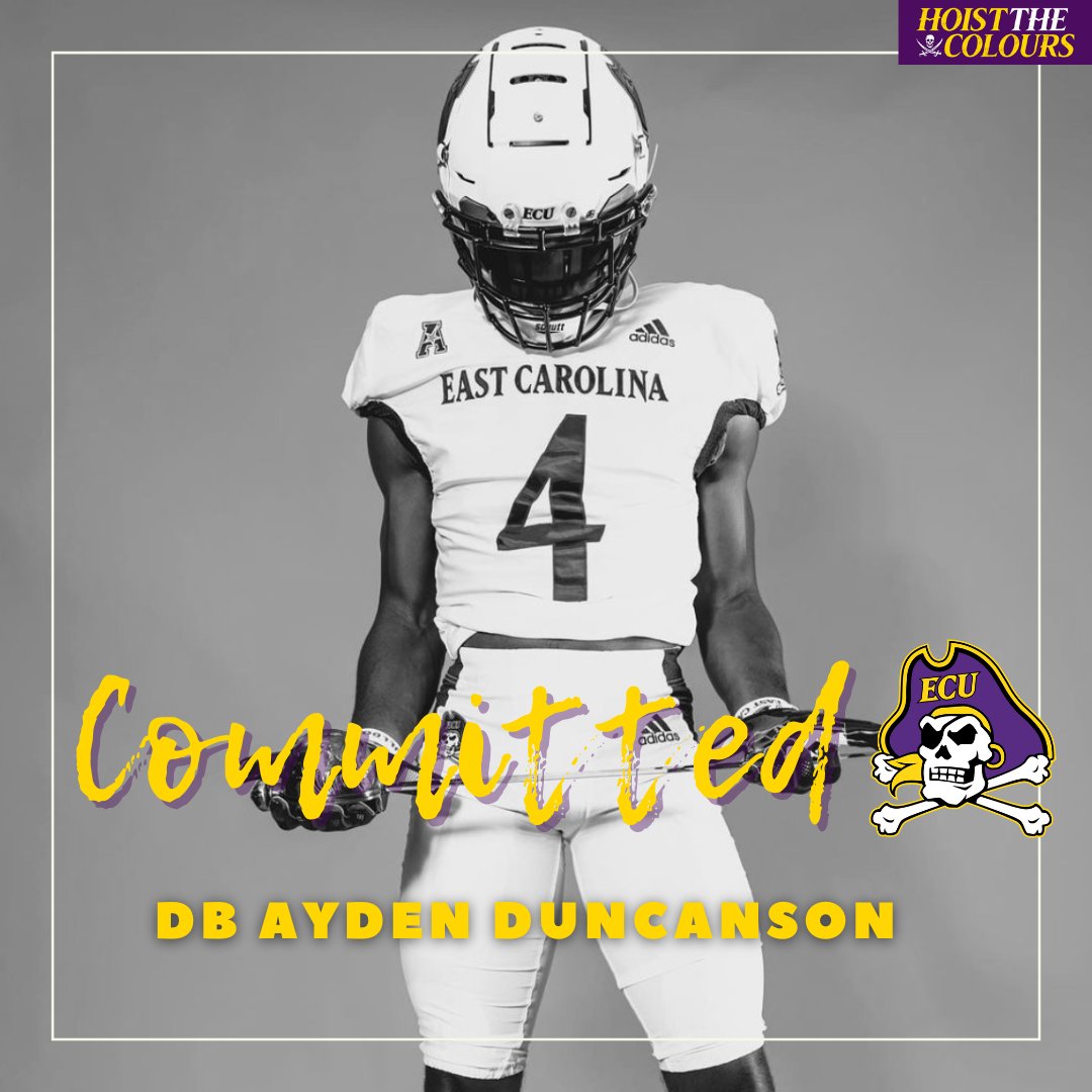 StephenIgoe's tweet photo. Another important commitment is in for the 2023 class as long-time top target and Georgia DB Ayden Duncanson commits to East Carolina.

Ranked a Top 50 safety nationally. Expected to start at corner for the Pirates. Long and fast.

https://t.co/ujXspRA6M6 https://t.co/N19NVWc09R