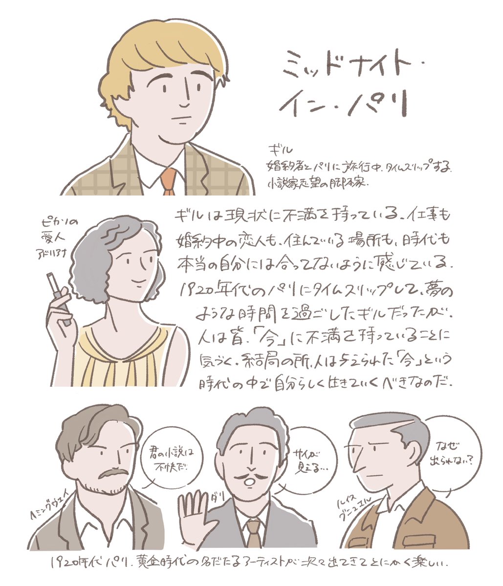 『ミッドナイト・イン・パリ』
2011年
#100日100枚映画イラスト
#カルチャー自由研究
