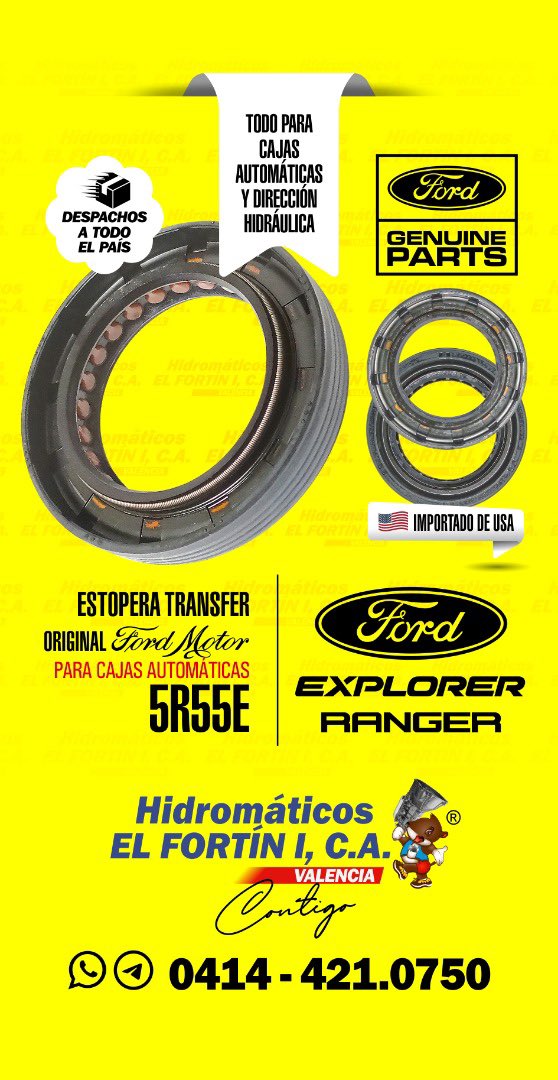 HidromaticosI's tweet photo. ESTOPERA TRANSFER original #ford #genuineparts para Cajas Automáticas 5R55E / Aplica para @ford #explorer #ranger / Importado 🇺🇸 / Descuentos todo el año... ¡Lo que busques encuéntralo aquí...!

Hidromáticos El Fortín I, C.A.
¡Contigo...!

WhatsApp  a través del +58 414-4210750 https://t.co/wHyDNX97Pr