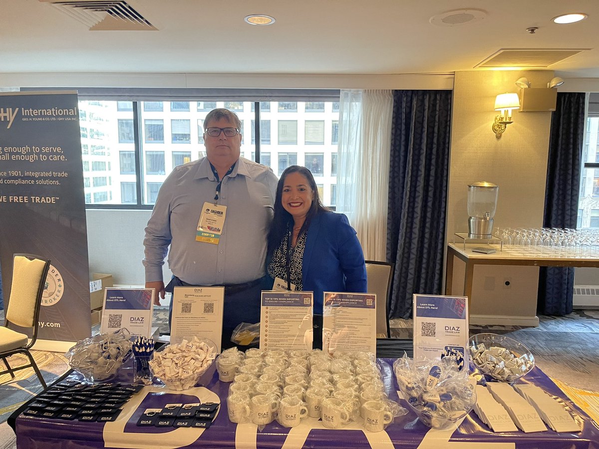 CBPAttorneyJen's tweet photo. Enjoying participating as a sponsor of @NCBFAA_EI #GTEC2022! Come by the @DiazTradeLaw booth to grab some amazing swag say hi to me and the #ADCVDGuru #DavidCraven! https://t.co/upC2JYgKXe