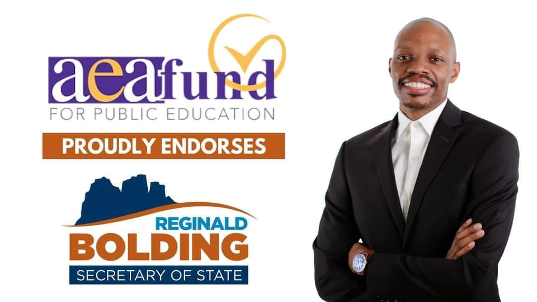 reginaldbolding's tweet photo. ICYMI: Proud to have the support &amp; endorsement of AZ's largest advocates for working families &amp; communities for Secretary of State.
@ArizonaEA = largest teacher org
@UFCW99 = largest private-sector workers union
@ppazaction = largest org fighting for repro justice #TeamBolding https://t.co/KvWeDm0ZNn