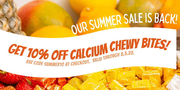 baritastic's tweet photo. This week only, we are extending our summer sale...
Save 10% on Calcium Chewy Bites—any flavor!
Use code SUMMER at checkout. Code expires 8/5/22. https://t.co/sA7uSFkhmC