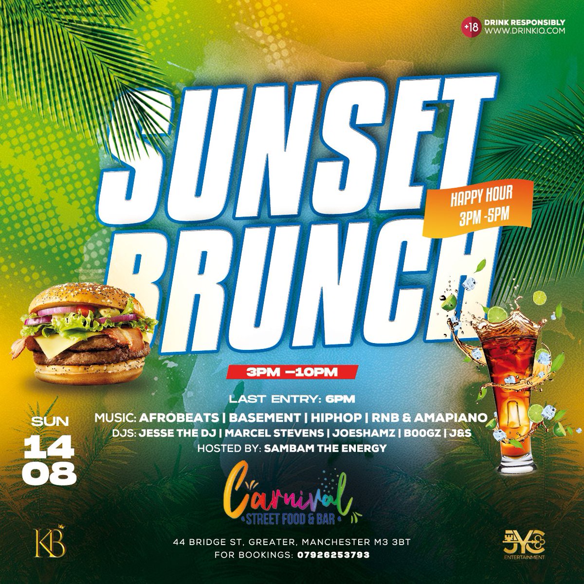 We’ve answers the call

Brunch party 14th of aug 

Tickets out now 

kb-global.co.uk/events