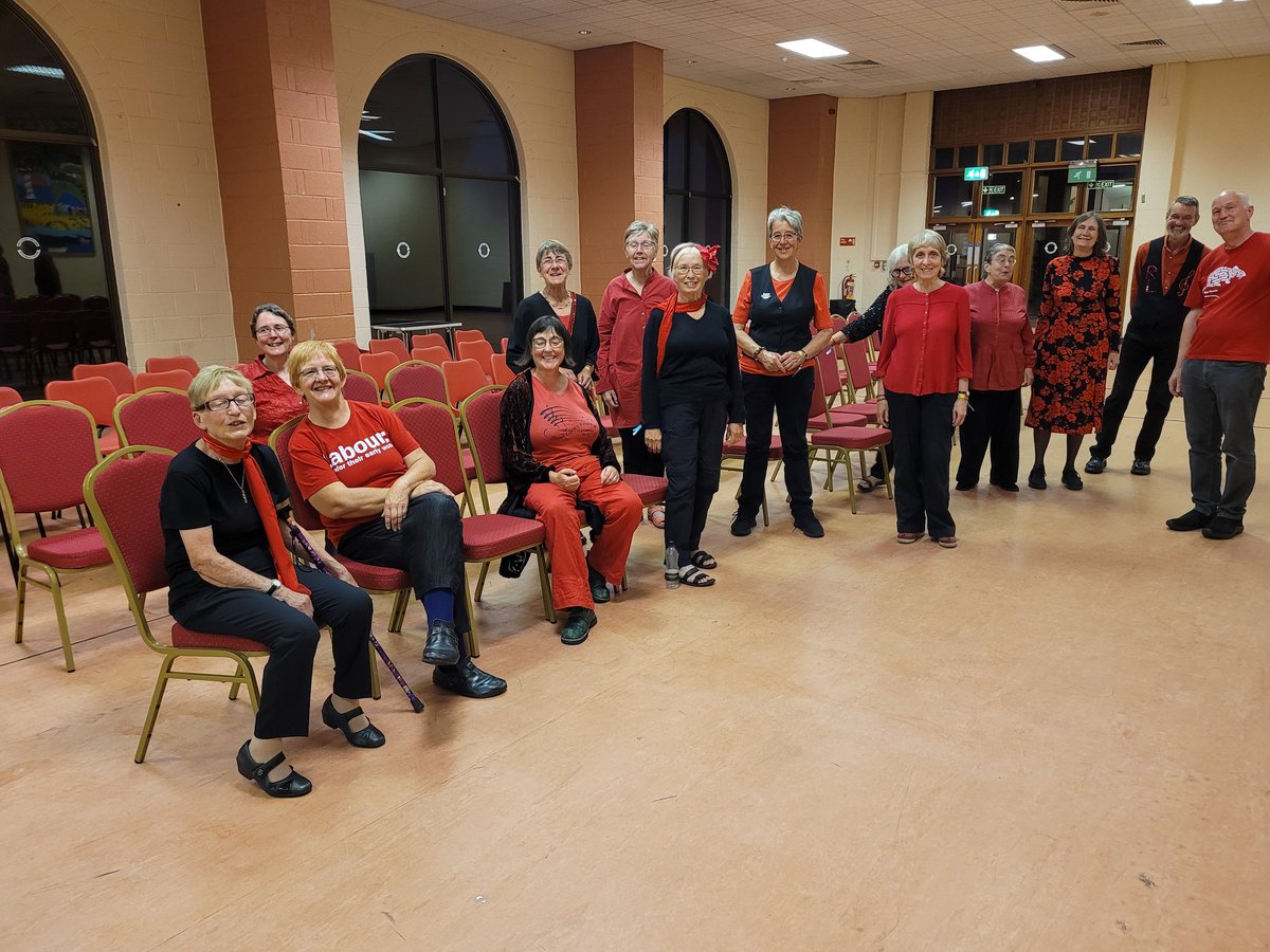 JBursnall's tweet photo. Some of @RedLeicsChoir attended the #streetchoirs22 festival in Whitby this weekend, the first since 2019. I forgot to take formal pix, but here we are before busking at the Dock and after warming up for Sat evening https://t.co/PTCV1zGjLU