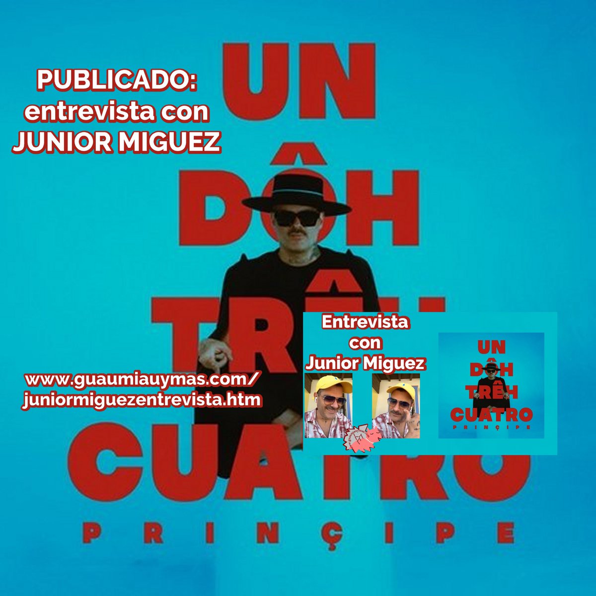 Entrevista con <a href="/JuniorMiguez/">Principe de los gatos</a> sobre "Un Dôh Trêh Cuatro",su concierto el 29 de octubre en #Sevilla <a href="/CartujaCenter/">Cartuja Center CITE</a> , Daniel Suárez , <a href="/NANOMONTERO/">Nano Montero</a> , colaboraciones ( con <a href="/laflakaoficial/">La Flaka</a>  y <a href="/Yotuel007/">𝖄𝖔𝖙𝖚𝖊𝖑</a> ) , #Down y los 20 años del tema , próximos proyectos y más guaumiauymas.com/juniormiguezen…