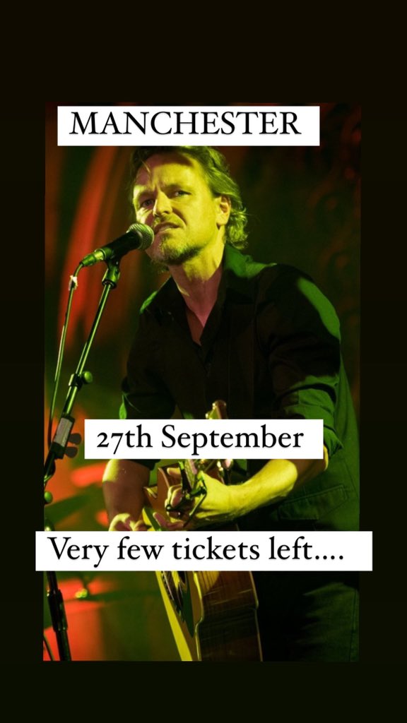 Very few tickets left for Manchester now… don’t miss out! eventim.co.uk/event/tom-mcra…