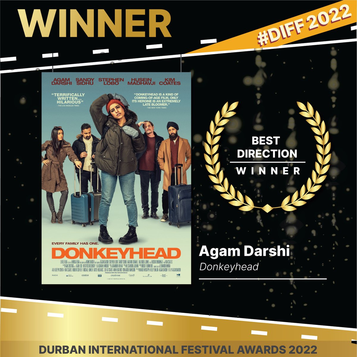 DIFFest's tweet photo. The Award for Best Director goes to Agam Darshi for Donkeyhead.
#DIFF2022 #DIFFAWARDS https://t.co/aULzOPCArO