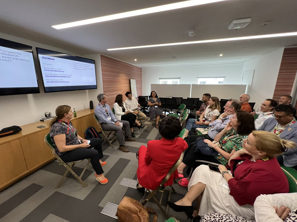 The first <a href="/ESOMAR/">ESOMAR</a> face-to-face Summer event in the UK. Great to see so many familiar faces. Love the interactions. Thanks to <a href="/CrispinBeale/">CrispinBeale</a> <a href="/lkhdavison/">Lucy Davison</a> Alex Wheatley #insights #research #DataScience