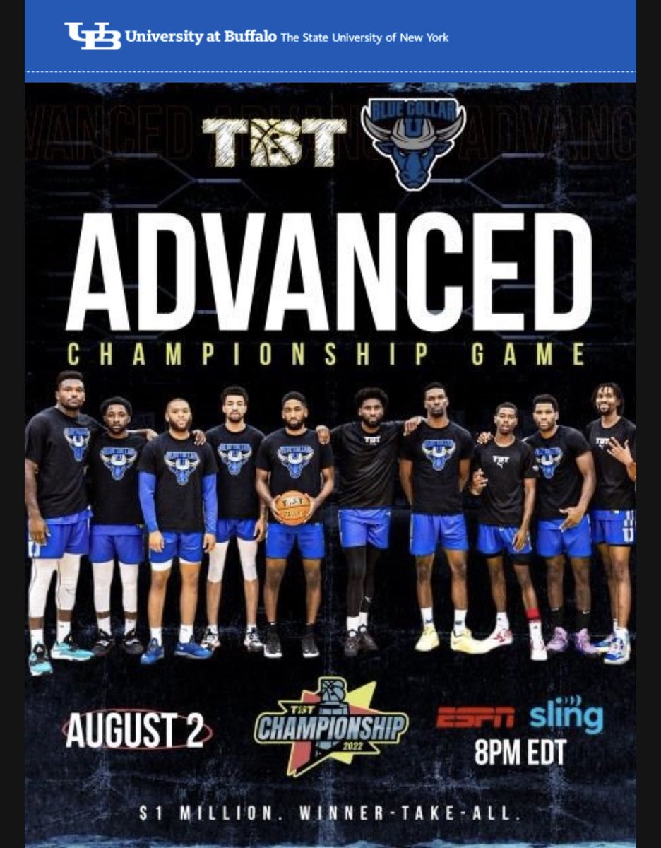 ThomasMcArthur1's tweet photo. Join me tomorrow night at Anchor Bar (Maple Rd) to cheer on our @BlueCollarUTBT with fellow @ubalumni. #UBGoBulls #UBhornsUP @UBAthletics https://t.co/hFtPznISG2