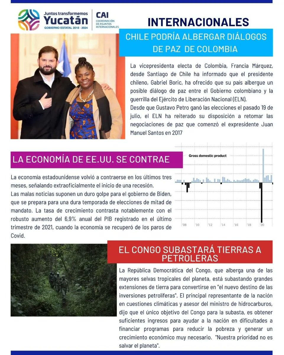 CaiYucatan's tweet photo. Les compartimos la más reciente edición del #BoletínInternacional, con  una recopilación de las #noticiasinternacionales más relevantes a nivel #local y #global https://t.co/WEFOd9YIwp