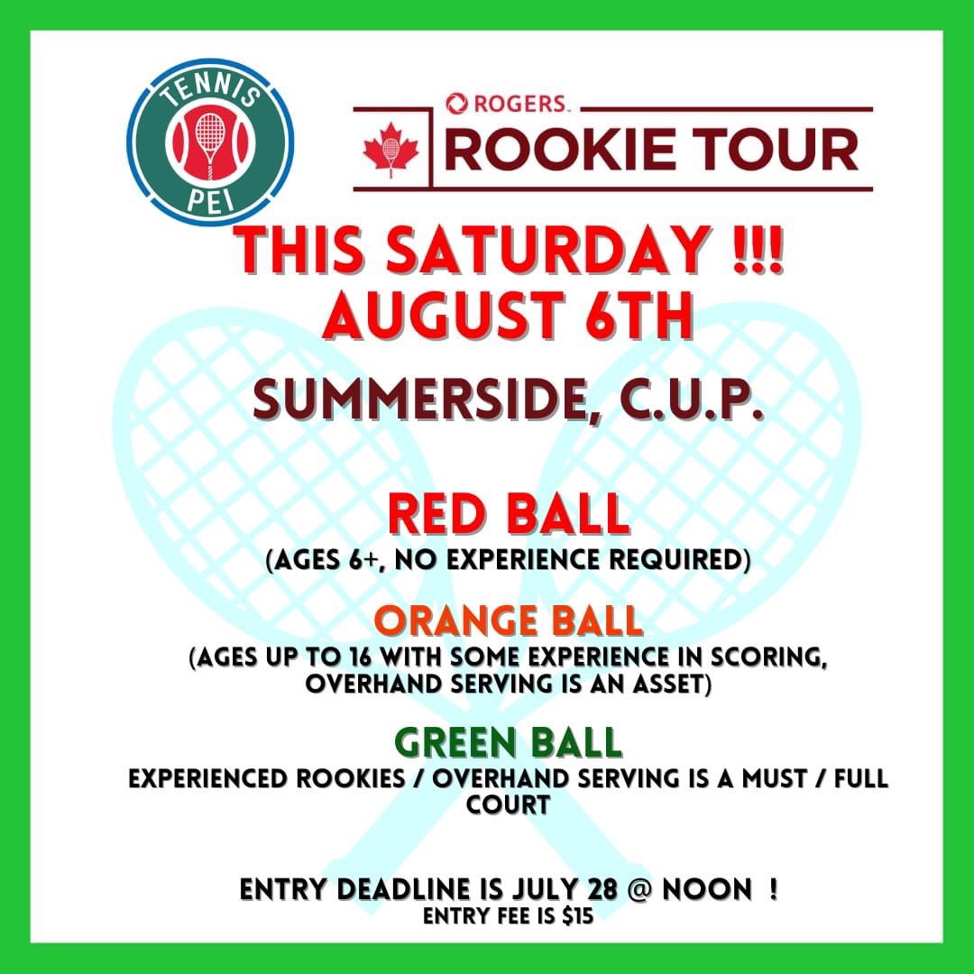 TennisPEI's tweet photo. Register Here!

Red Ball https://t.co/Bxu0z8qXdc

Orange Ball
https://t.co/pFSTr1PgcO

Green Ball
https://t.co/mI3JEYHmG8 https://t.co/q7D0upZMe2