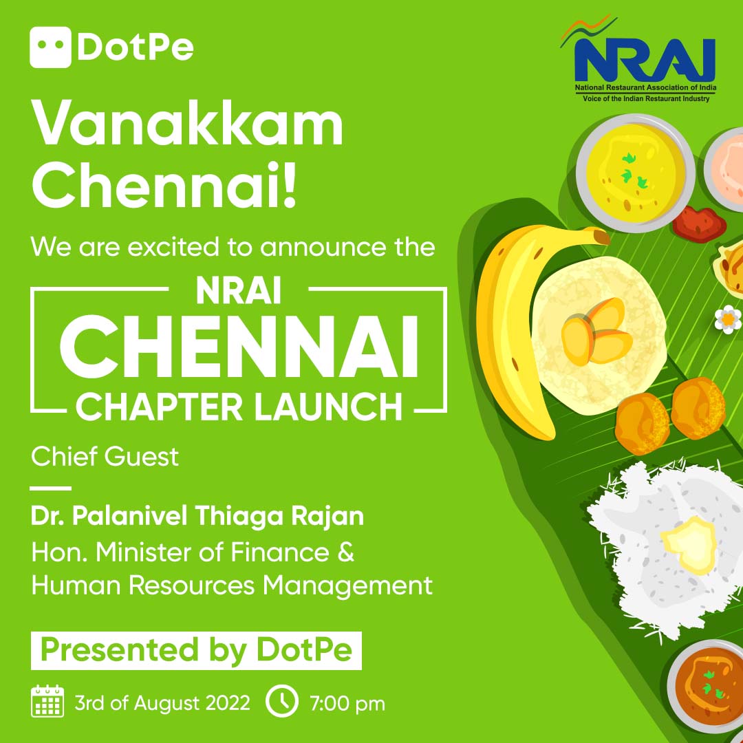 DotPe_India's tweet image. It's the beginning of a new chapter for @NRAI_India . Make sure you're there to witness it at Hotel Crowne Plaza, Chennai.

#NRAI #NRAIChennaiChapter #ChapterLaunch