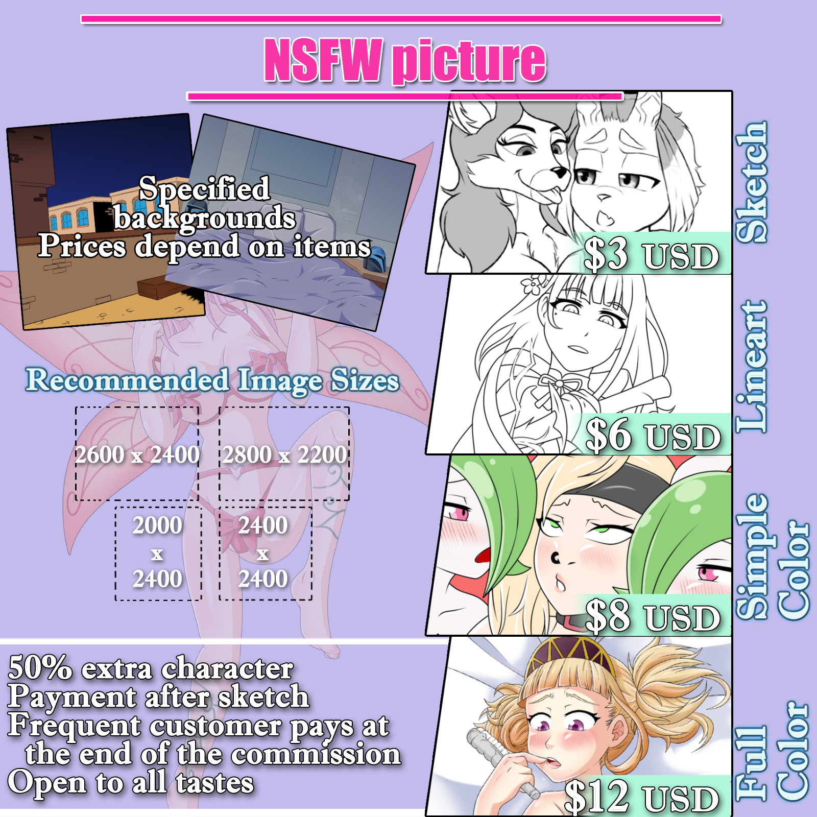 🔞 MarioA13 🔞 on Twitter: " ️ NEW PRICE TABLE ️#N#These are my new price