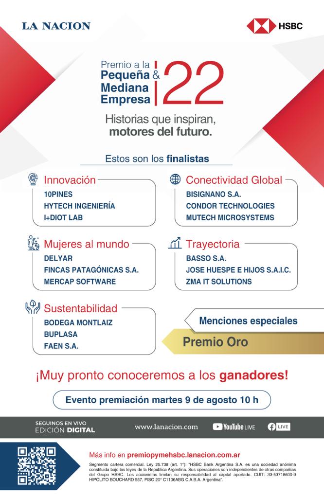 Condortech's tweet photo. Hemos quedado como finalistas en la categoría "Conectividad Global" de los Premios a la Pequeña &amp; Mediana Empresa Ed 2022. Gracias @HSBC_AR y @LANACION por la oportunidad. Los invitamos a seguir en vivo la premiación el Martes 9 de Ago a las 10hs vía YouTubeLIVE o FacebookLIVE. https://t.co/pmE5eI2WvF