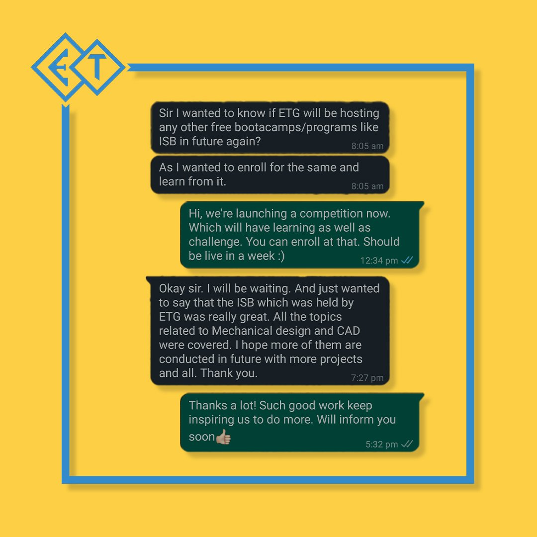 mayankarora31's tweet photo. In moments like these, we feel proud of how far we have come🙌
Our students' success is our reward!
Stay Tunned, Something Big COMING SOON!
#testimonial #etg #elitetechnogroups #capabl #edtech #onlinecourses #happycustomers #ComingSoon #educacion https://t.co/mlQdp1IyYj