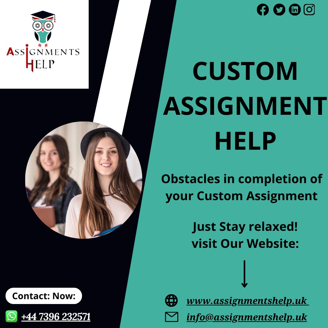 AssignmentsHe59's tweet image. Be confident! Because you choose our custom assignment help services. 
Order your task Now.
#customassignmenhelp #customwritinghelp #customwritingservicehelp #onlinecustomassignmenthelp #writingservice 
#onlinecustomassignmentwritinghelp #assignments #assignmentshelp