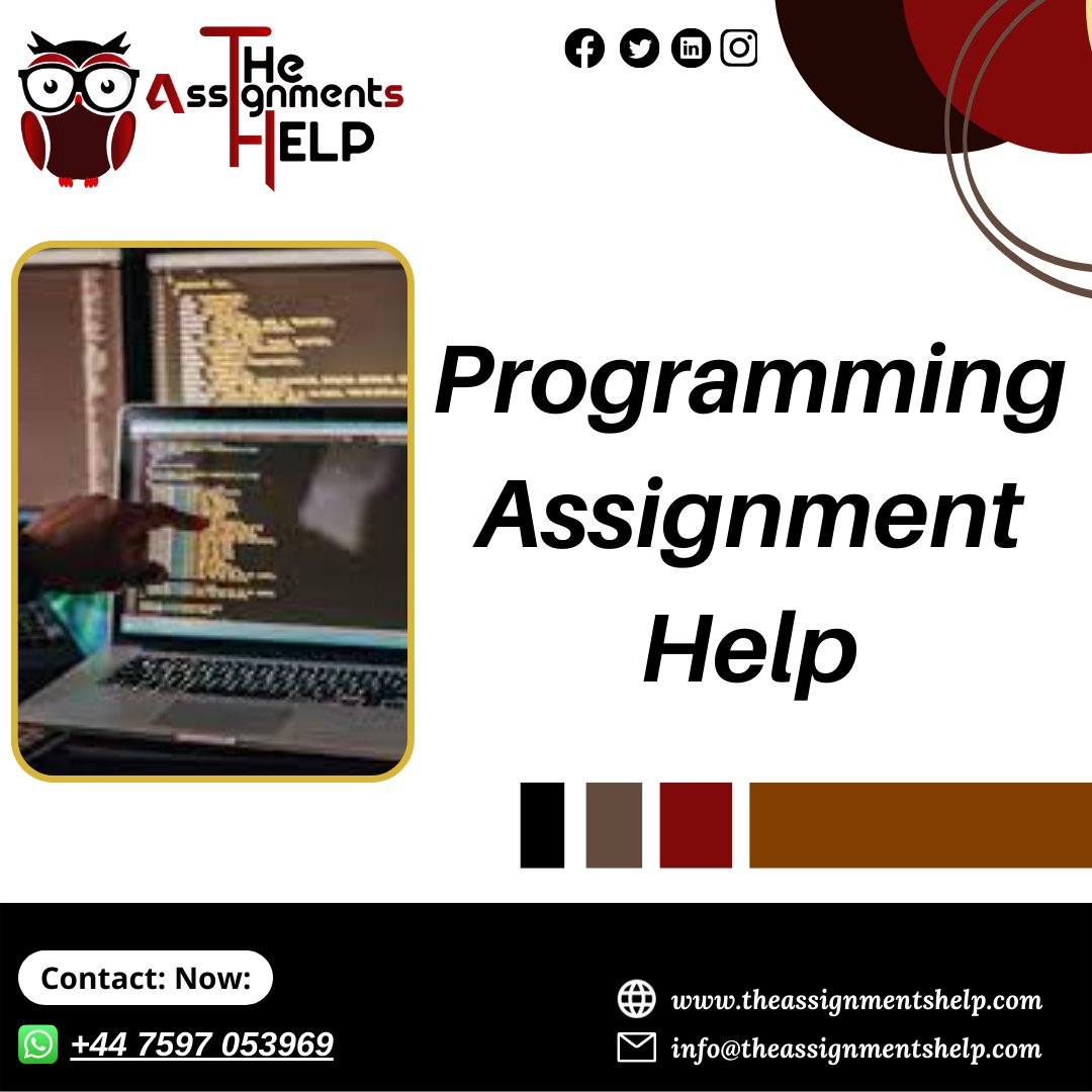 tasignmentshelp's tweet image. Be confident! Because you choose Our Programming Assignment Help Services.
Order your task Now:
#programmingassignmenthelp #programmingassignmnet #onlineprogrammingassignmenthelp #onlineassignmenthelp #onlineassignment #assignmenthelp #theassignmentshelp