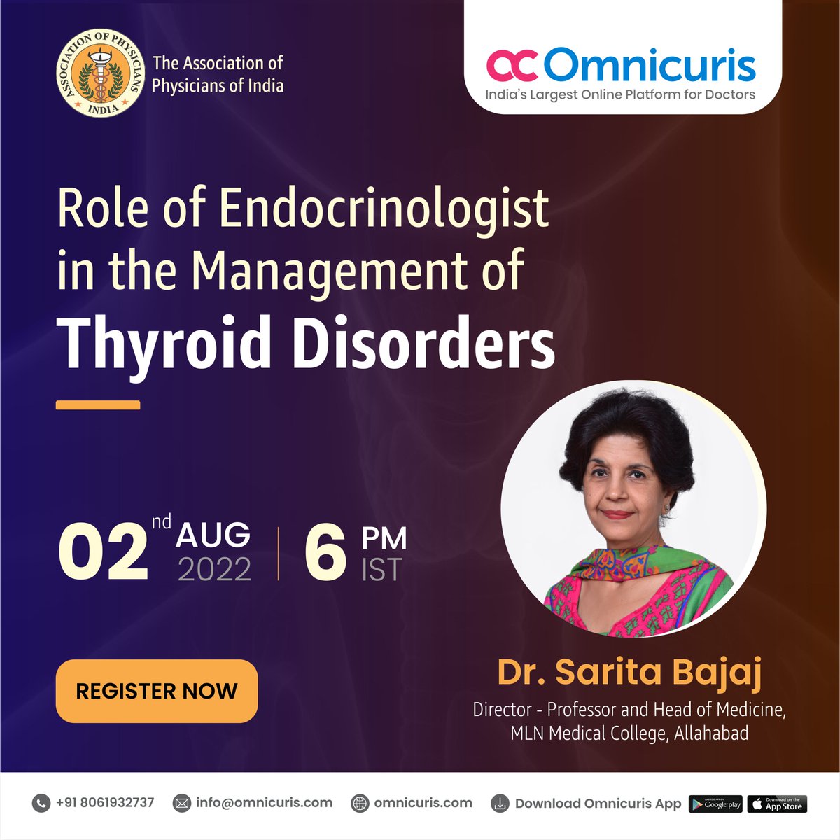 omnicuris's tweet photo. #thyroid #disorders
Join us for our upcoming webinar, "Role Of #Endocrinologist in The Management Of Thyroid Disorders," tomorrow at 6:00 PM (IST) and learn fresh insights from our #medical expert. 

For more details, click here: https://t.co/uaWOiDlwkX 

#hcp #doctors #omnicuris https://t.co/r9ReyvNve1