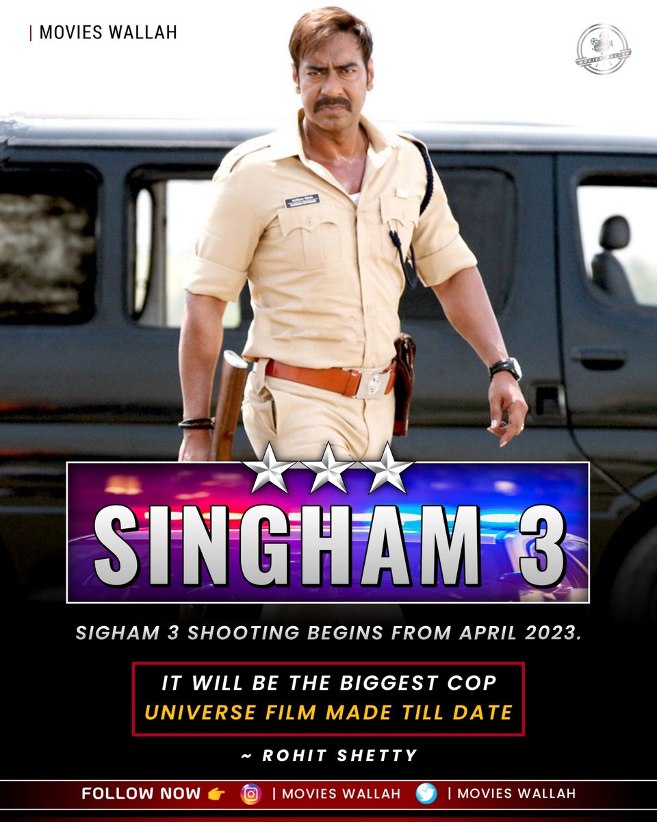 Movies_Wallah's tweet photo. #Singham3 🔥!!
#rohitshetty #copuniverse #sooryavanshi #Simba #Simba2 #sooryavanshi2 #Singham #ajaydevgan #AkshayKumar𓃵 #ranveersingh #COP
👉 Follow: @Movies_Wallah https://t.co/jcESEEluKb