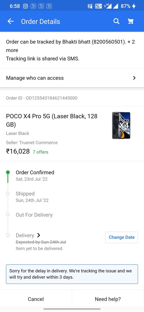 jay123_patel's tweet photo. @flipkartsupport Hi it's already been 8 days now when we ordered .same was supposed to be delievered in 1 day .but it's not.
And I guess due to price difference you people are not delivering it ,first screenshot of what and when I ordered and next is of today's price .@Flipkart
@flipkartsupport https://t.co/8jSfmgdlh0