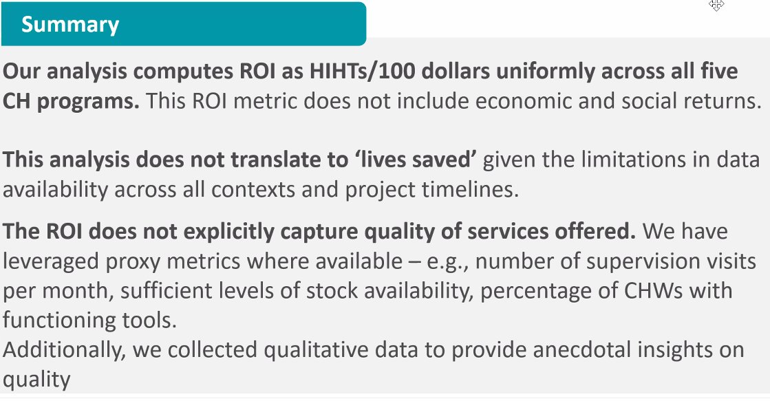 A summary of the background to community health workers programmes, sub-nationals ROI analysis. #AmrefResearchFindings #AMIUResearchFindings @DalbergTweet @exemplarshealth @daktari1 @NdiranguWanjuki @joachimosur