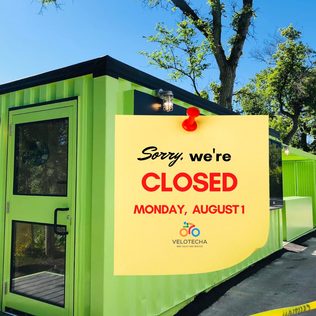 VeloTecha's tweet photo. We hope you are having a safe and happy long weekend!

A reminder that Velotecha is closed Monday, August 1, 2022.

Hours of Operation for the Summer:
Tuesday to Saturday
10 a.m. to 2 p.m.

Check out https://t.co/yRX7gih4KE for more info!
😃 

#🚲️ #Winnipeg #BikeWinnipeg https://t.co/FS7nnA5SJc