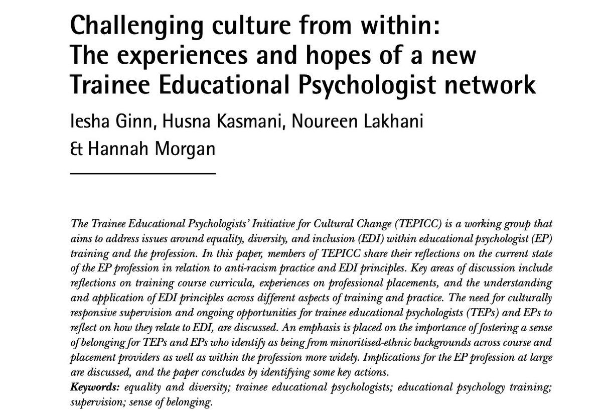 We are super excited and proud to be announcing the publication of “Challenging culture from within” written by some of our core team members! Find with whole article in the newest edition of the DECP debate: shop.bps.org.uk/decp-debate-18… 📖✍🏽