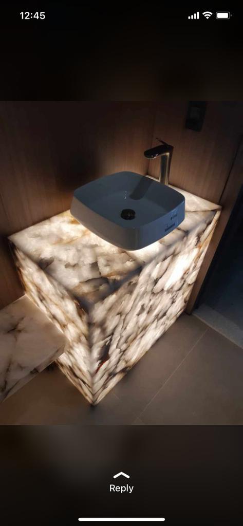 stonespyre's tweet photo. Opinions on this adult version of a bathroom night light?💡 I think it's genius &amp; beautiful. Your thoughts? 

#quartzite #quartz #granite #stonespyre #bathroomdesign #countertops #flooring #design #homedecor https://t.co/LSTRkIGQbC