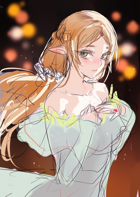 一応ツンデレエルフのラフ…うん…5話放送前に完成したい 