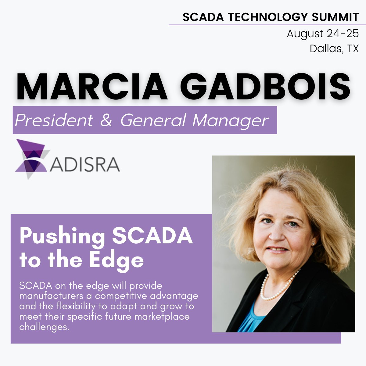 SCADATechSummit's tweet image. ⭐️Join us at SCADA Technology this month to hear Marcia Gadbois, from ADISRA, speak on the trends in Edge SCADA, the benefits of this architecture, and implementation considerations. ⭐️

Register: lnkd.in/ecXk6jmm

#SCADA #SCADATech22 #manufacturing #industrialautomation