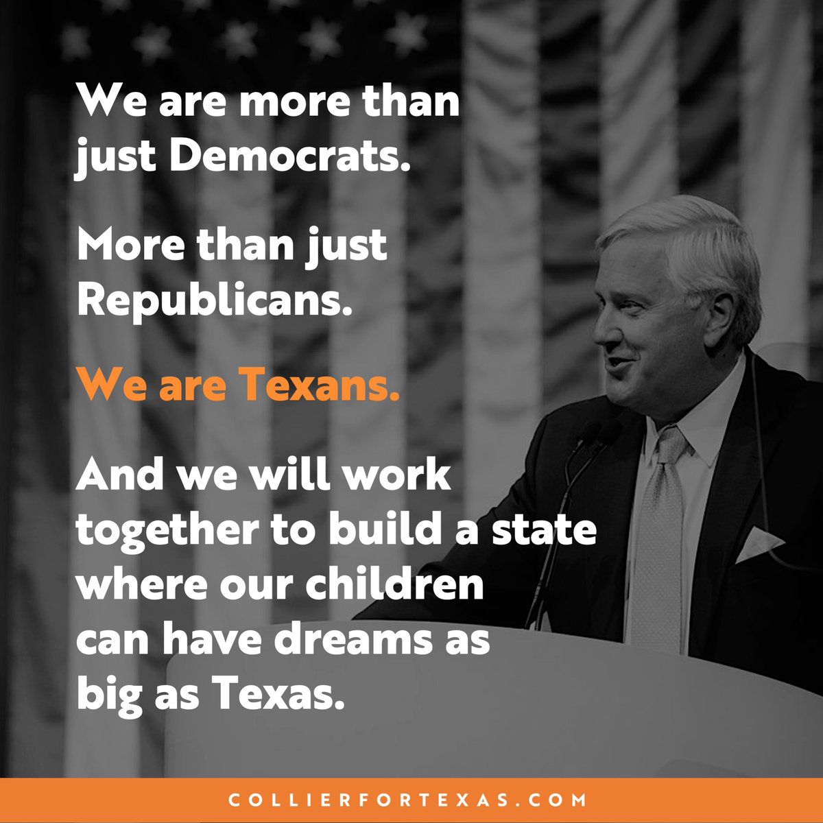 CollierForTexas's tweet photo. Texas is so much bigger, so much greater than Dan Patrick's small minded politics. https://t.co/0ewQQxYYGm
